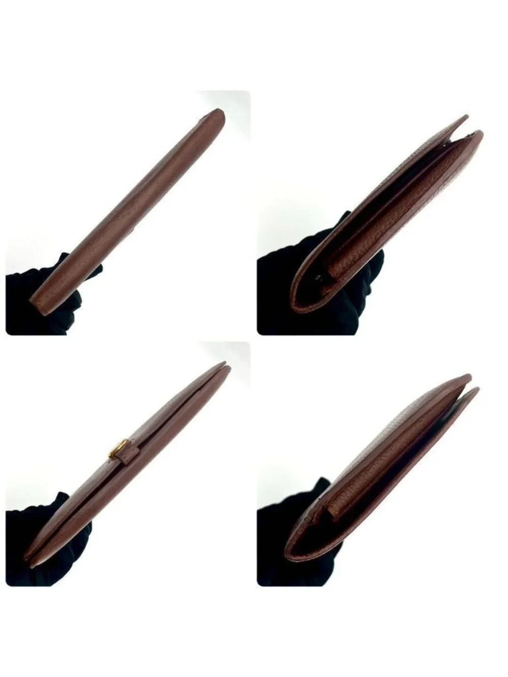 Hermes Dogon GM Togo Wallet Brown Silver Leather